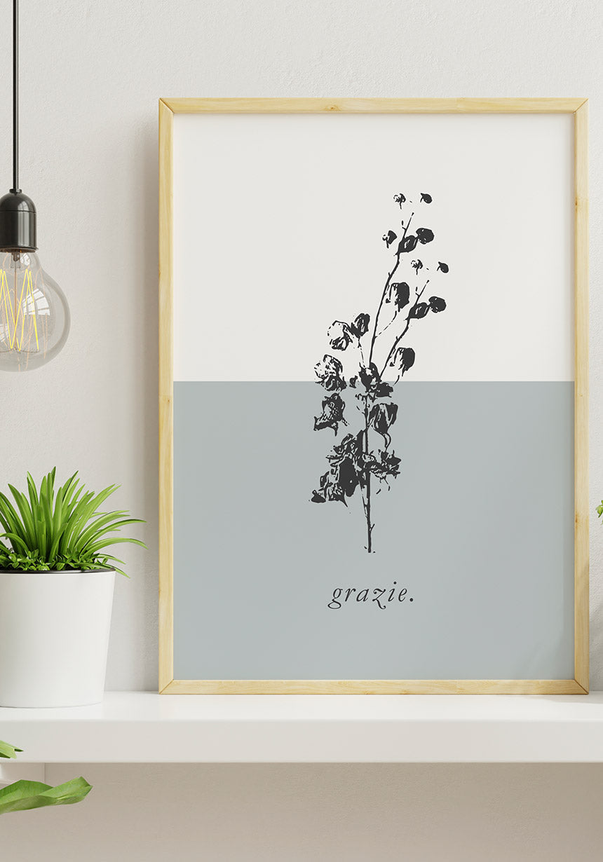 Vintage Poster Flower Grazie in the kitchen