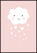 Children's Poster Cloud with Heart Rain