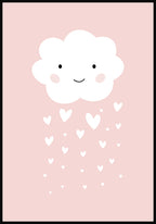 Children's Poster Cloud with Heart Rain