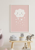 children's poster cloud with heart rain on the wall