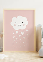 children's poster cloud with heart rain children's room