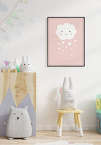 children's poster cloud with heart rain on the wall