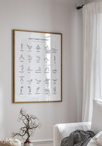 Poster Yoga Exercises Overview for the living room
