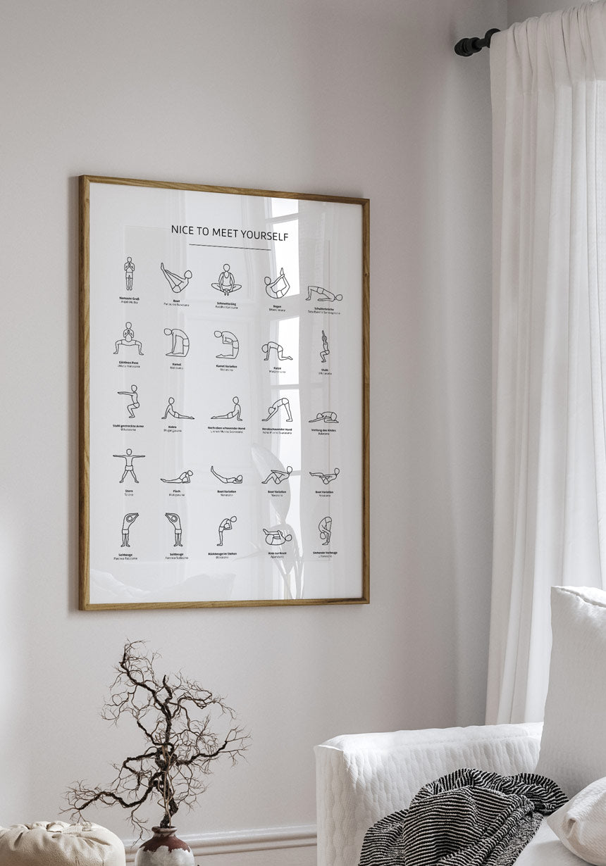 Poster Yoga Exercises Overview for the living room