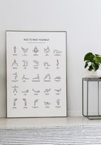 Poster Yoga Exercises Overview on wall