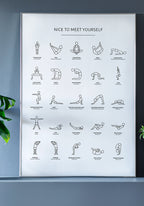 Poster Yoga Exercises Overview in the living room