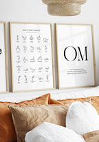 Yoga exercises poster set