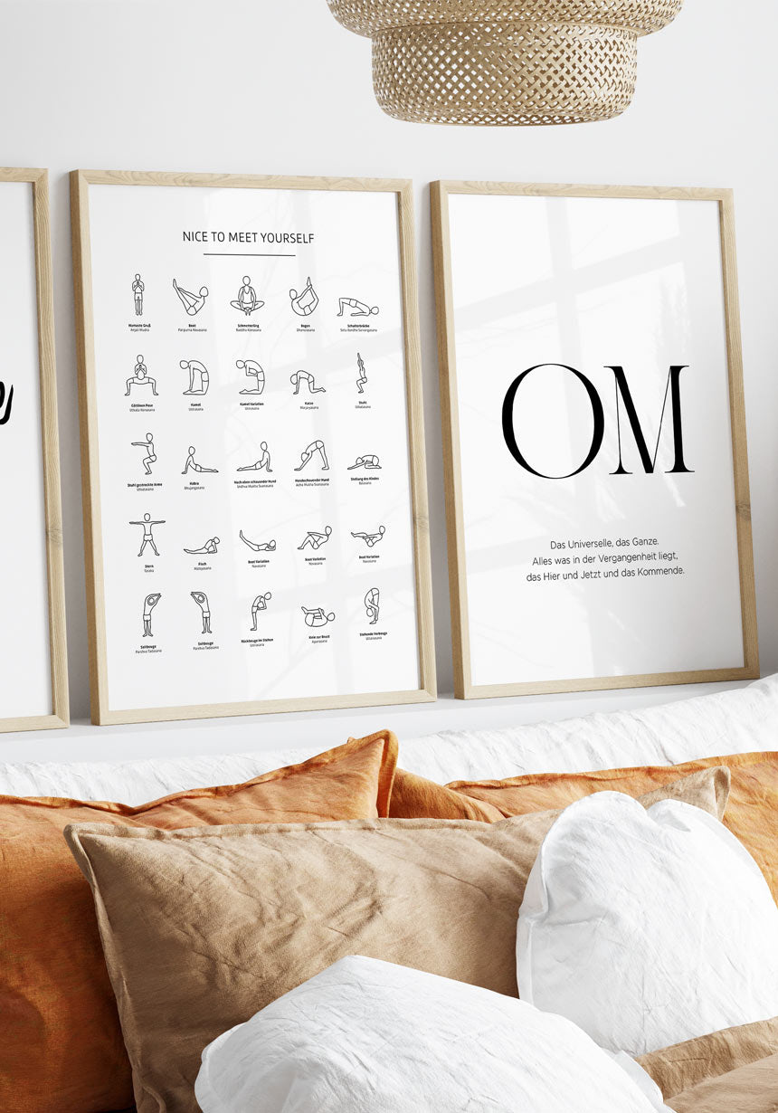 Yoga exercises poster set