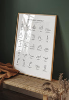 Poster Yoga Exercises Overview for Home