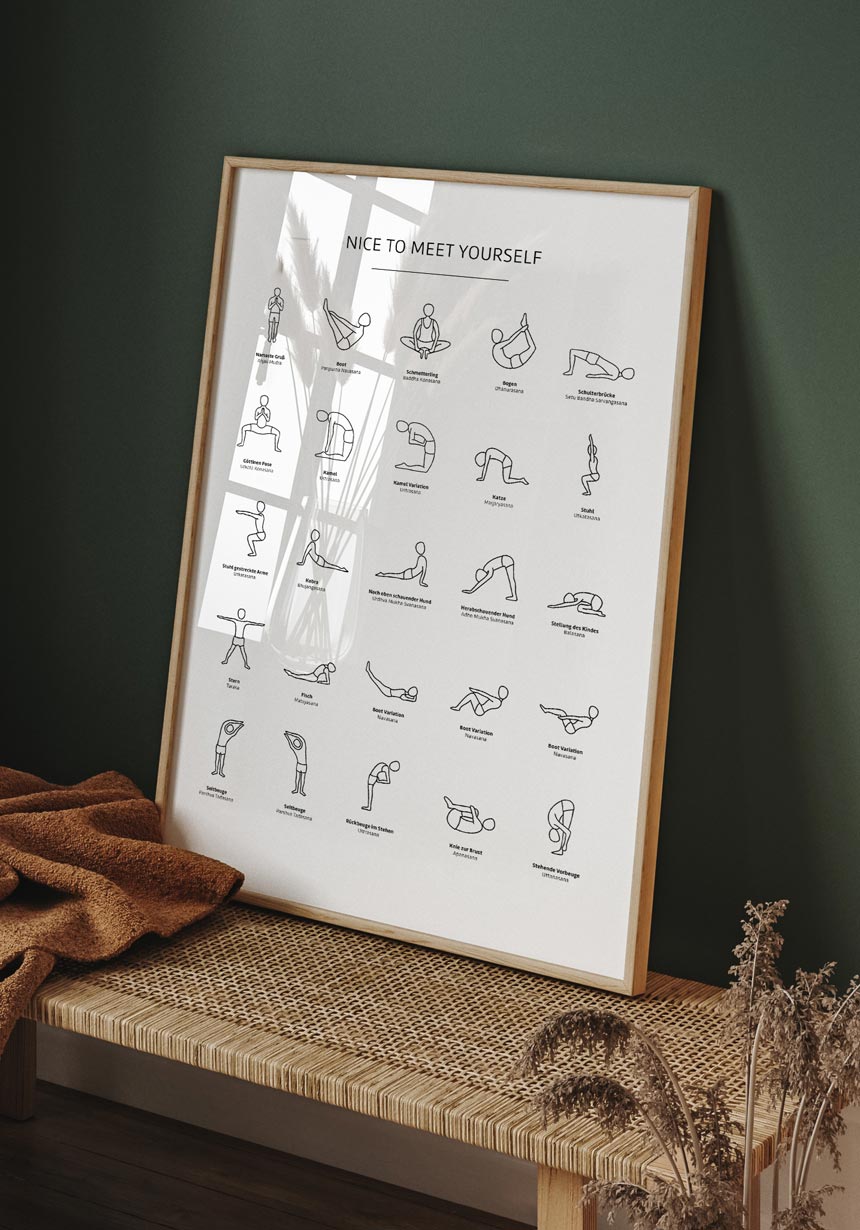 Poster Yoga Exercises Overview for Home
