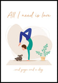 Yoga Poster Illustration Woman with dog
