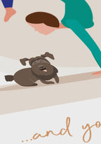 Yoga Poster Illustration Woman with dog Detail